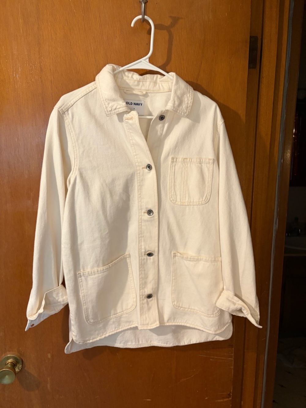 Old Navy Cream Button-Front Utility Jean Jacket